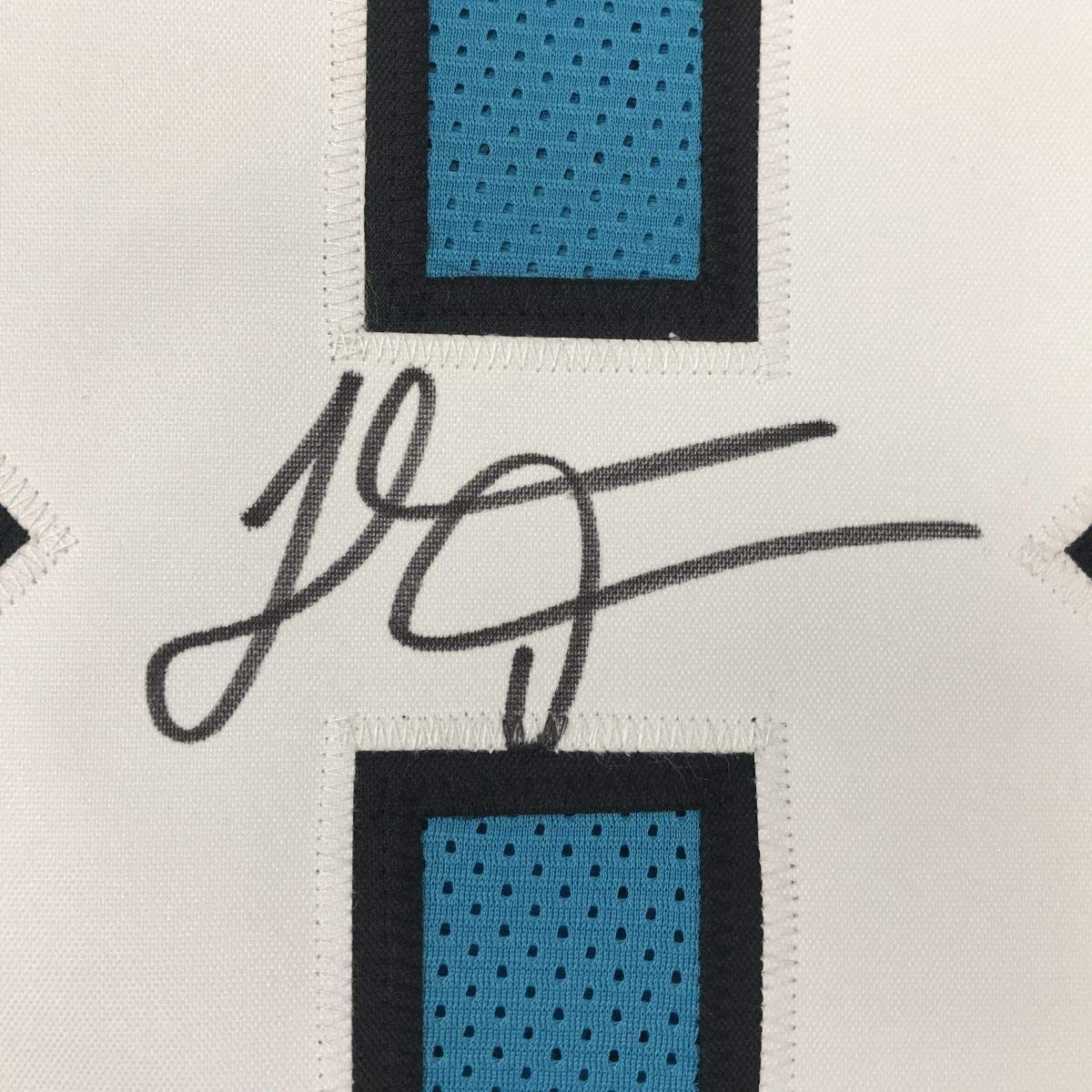 Framed Autographed/Signed Thomas Davis Sr. 33x42 Carolina Blue Football Jersey JSA COA