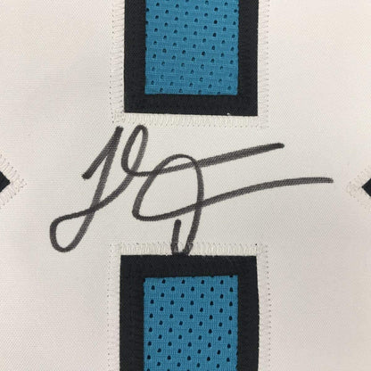 Framed Autographed/Signed Thomas Davis Sr. 33x42 Carolina Blue Football Jersey JSA COA
