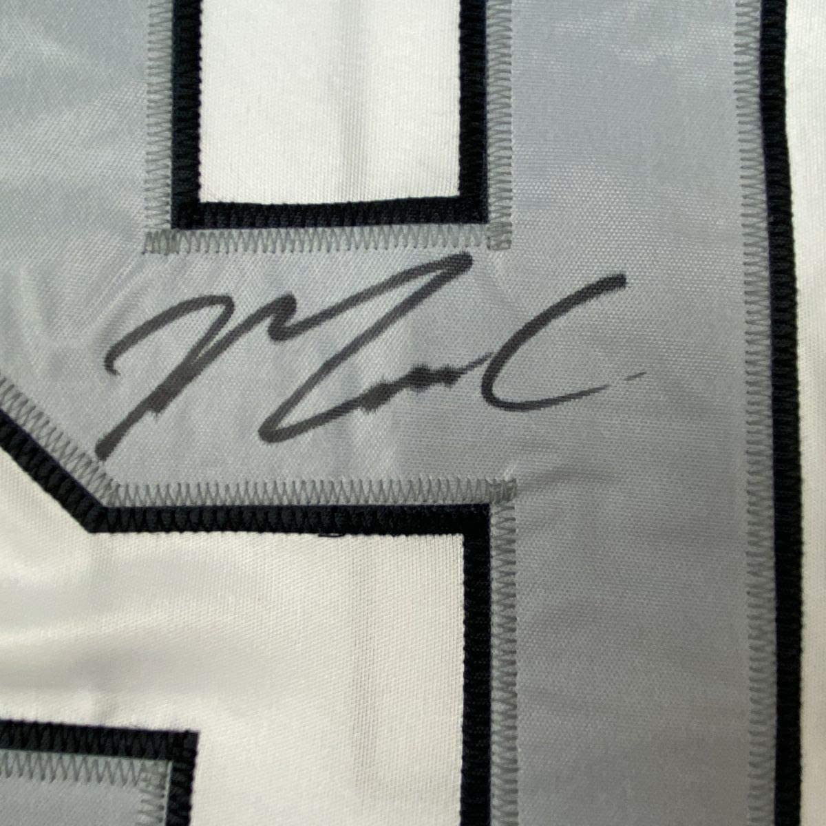 Framed Autographed/Signed Maxx Crosby 33x42 Las Vegas Oakland Color Rush Football Jersey JSA COA