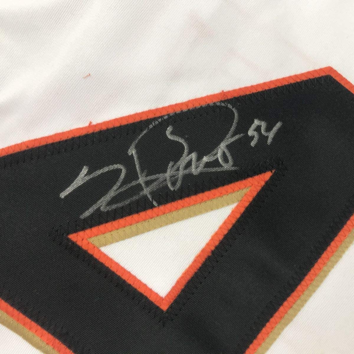 Framed Autographed/Signed Sergio Romo 33x42 San Francisco White Baseball Jersey JSA COA