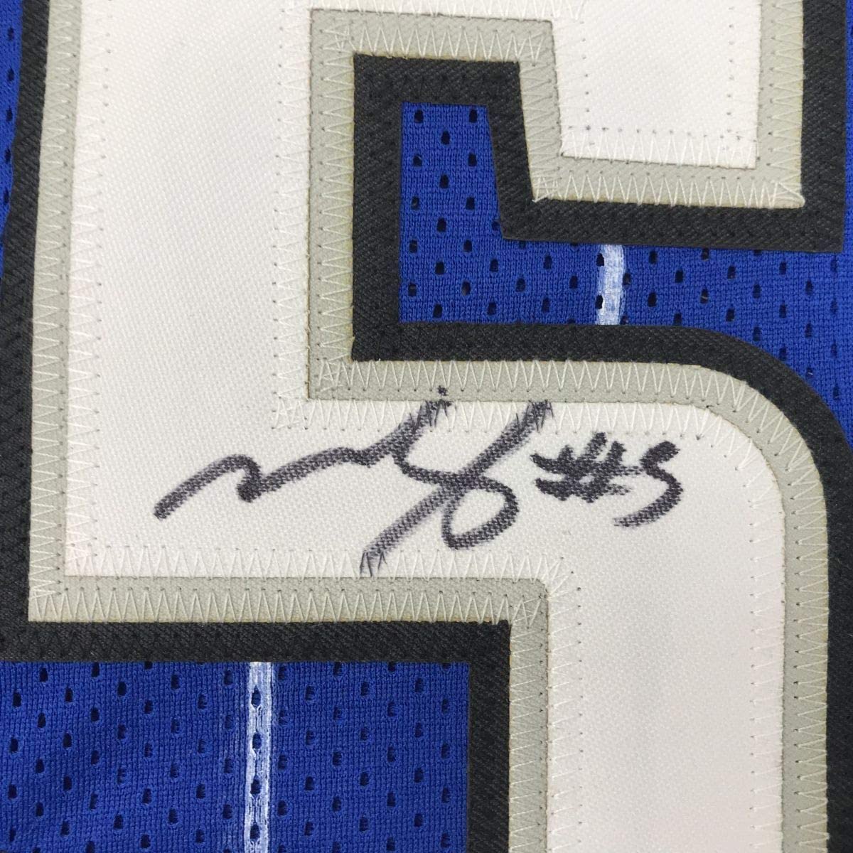 Framed Autographed/Signed Mohamed Mo Bamba 33x42 Orlando Blue Basketball Jersey Beckett BAS COA