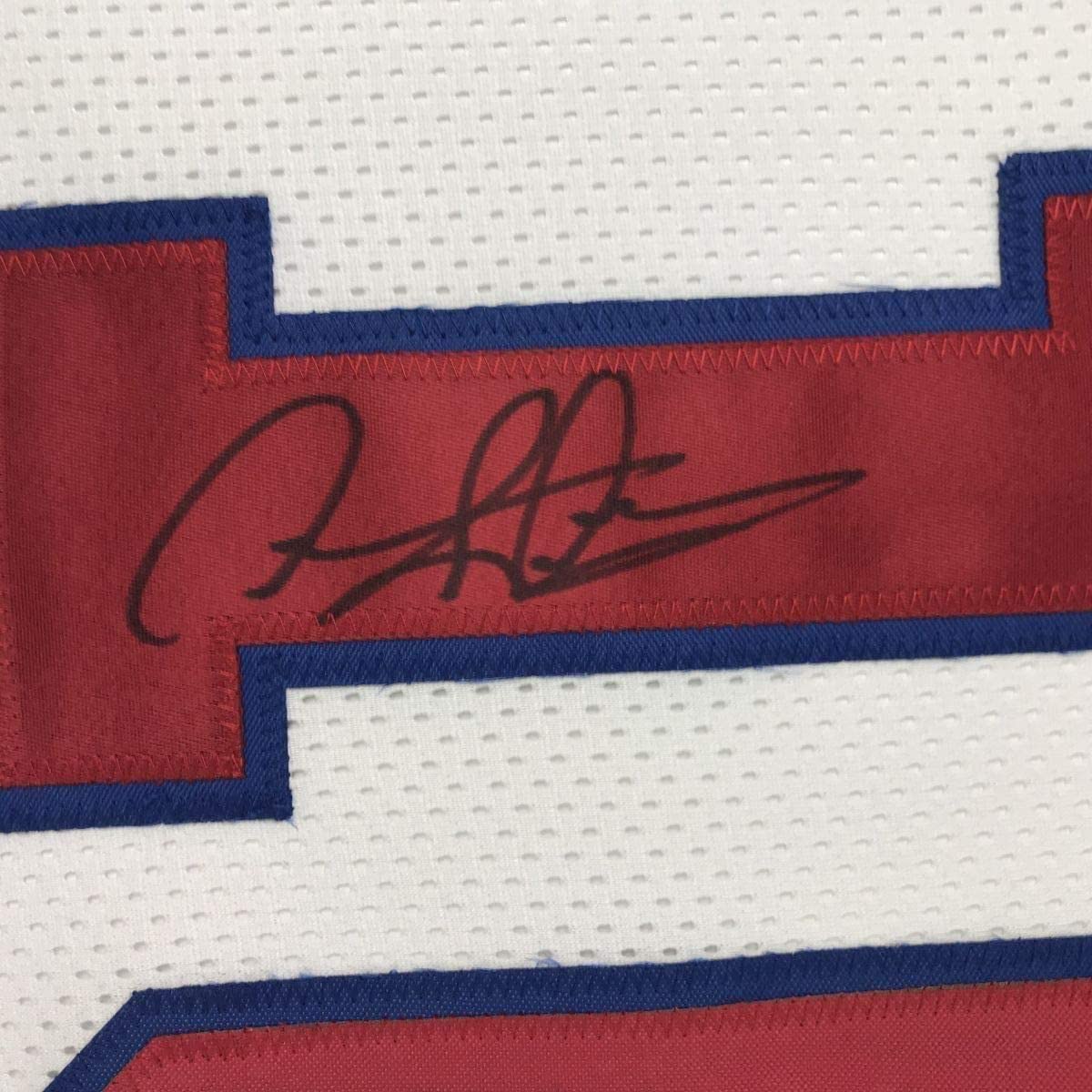 Framed Autographed/Signed Dennis Rodman 33x42 Detroit White Basketball Jersey JSA COA