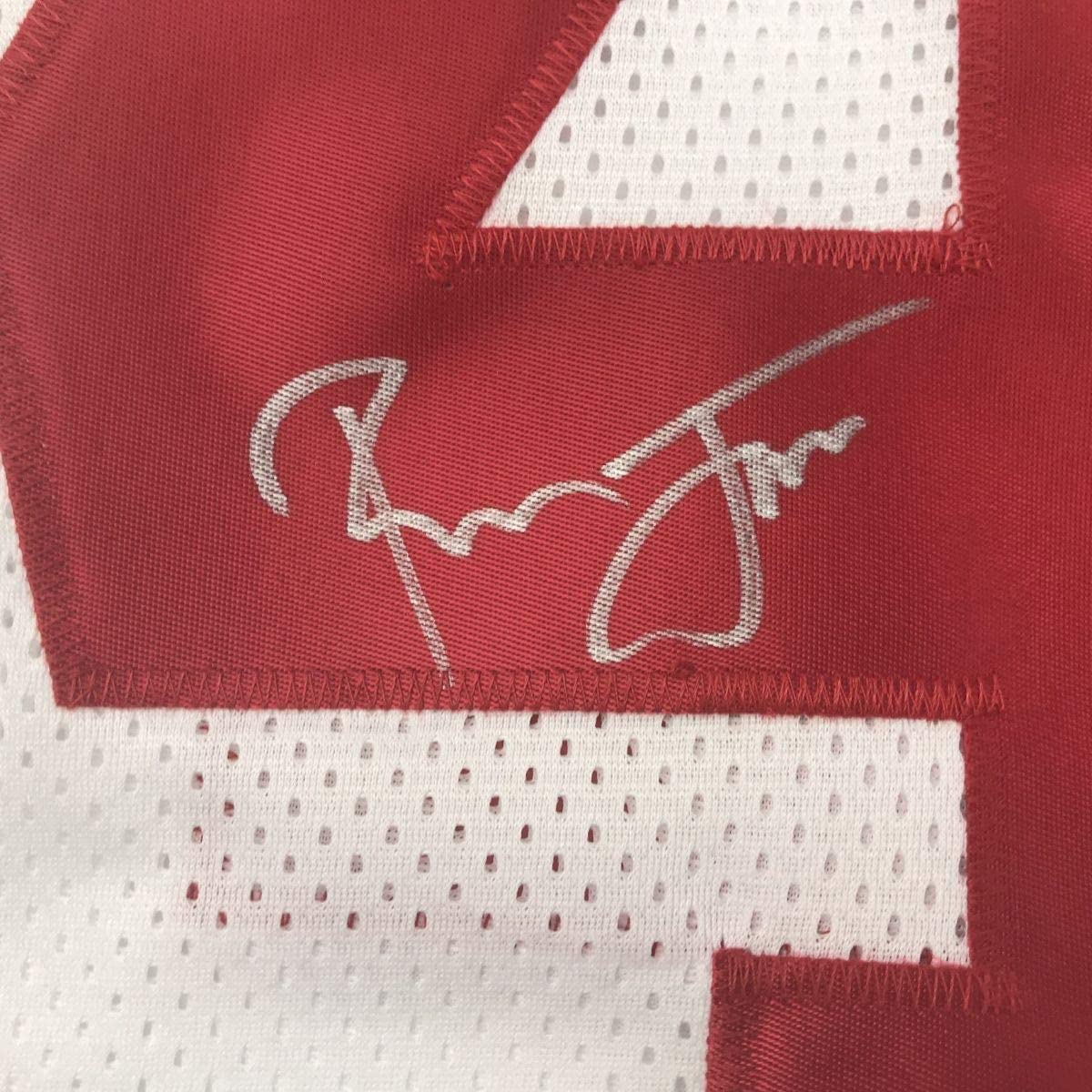 Framed Autographed/Signed Ronnie Lott 33x42 San Francisco 49ers White Football Jersey JSA COA