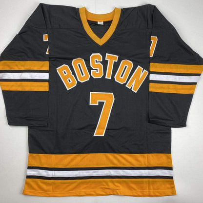 Autographed/Signed Phil Esposito Boston Black Hockey Jersey JSA COA