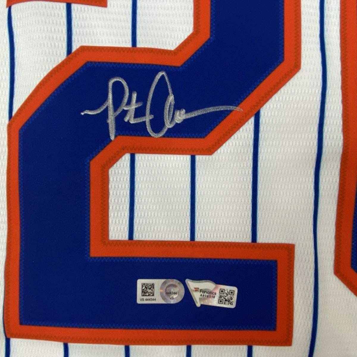 Framed Autographed/Signed Pete Alonso 33x42 New York Mets Authentic Pinstripe Nike Baseball Jersey Fanatics COA