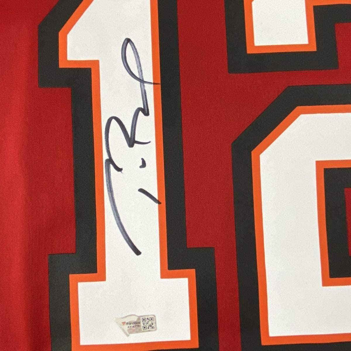 Framed Autographed/Signed Tom Brady 33x42 Tampa Bay Buccaneers Red Authentic Nike Game Football Jersey Fanatics COA