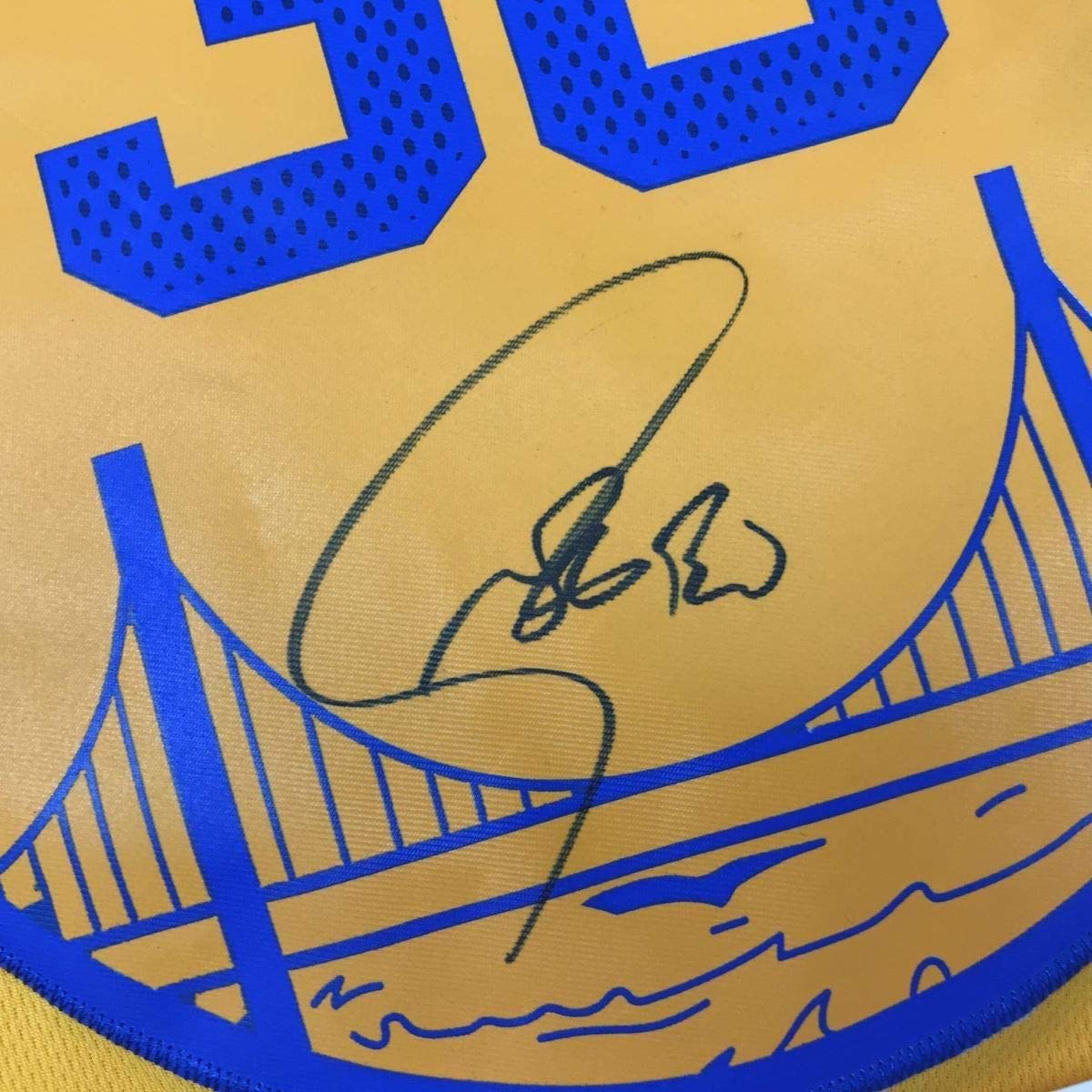 Framed Autographed/Signed Stephen Steph Curry 33x42 Golden State The City Yellow Basketball Jersey JSA COA/LOA