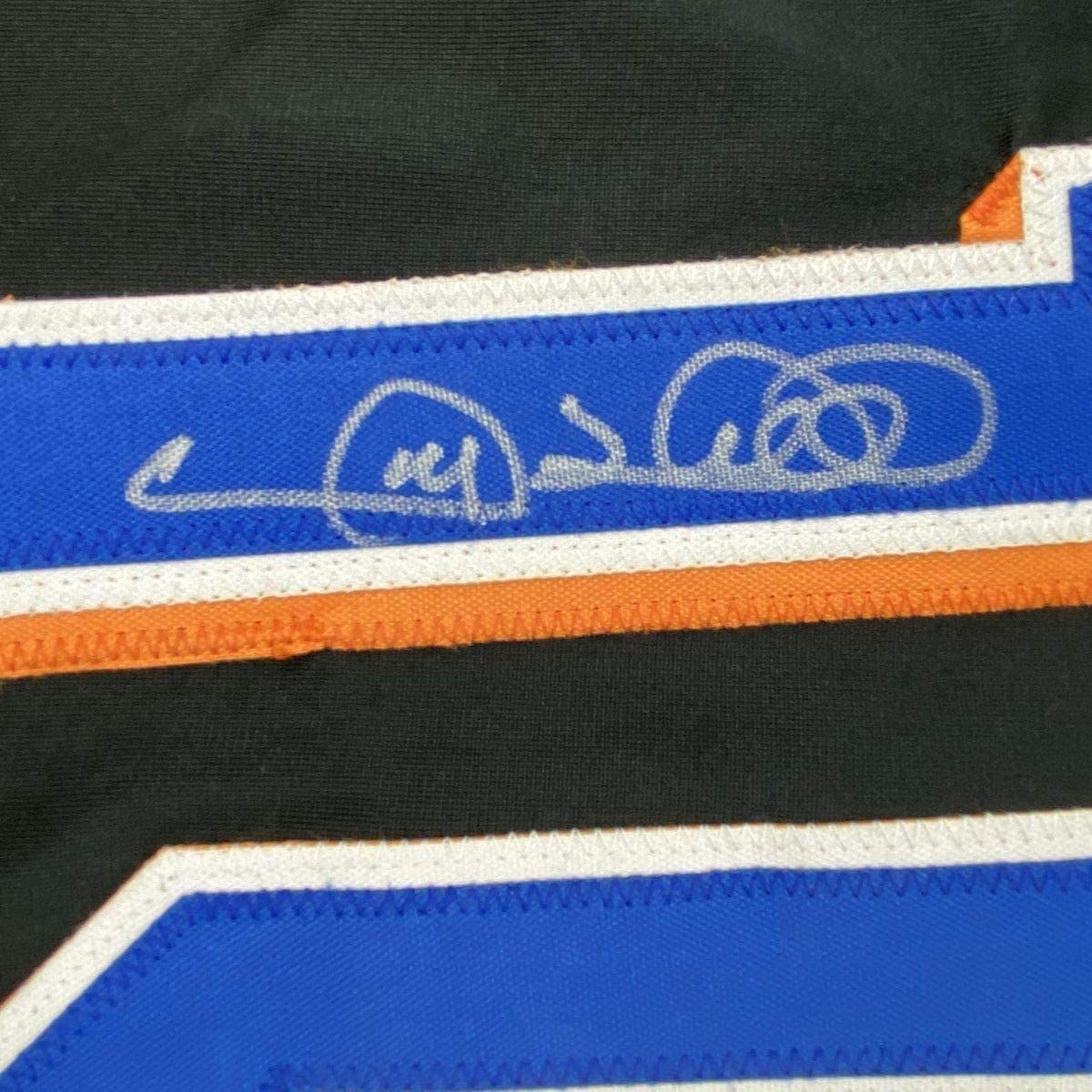 Framed Autographed/Signed Gary Sheffield 33x42 New York Black Baseball Jersey PSA/DNA COA