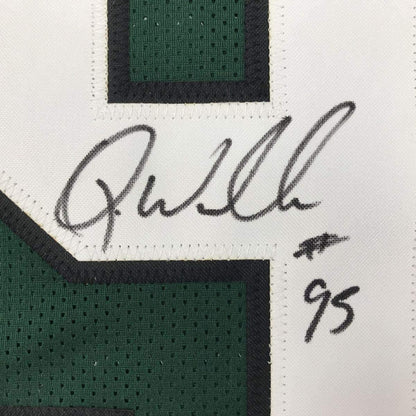 Framed Autographed/Signed Quinnen Williams 33x42 New York Green Football Jersey JSA COA