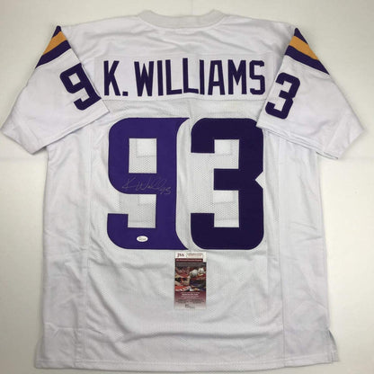 Autographed/Signed Kevin Williams Minnesota White Football Jersey JSA COA