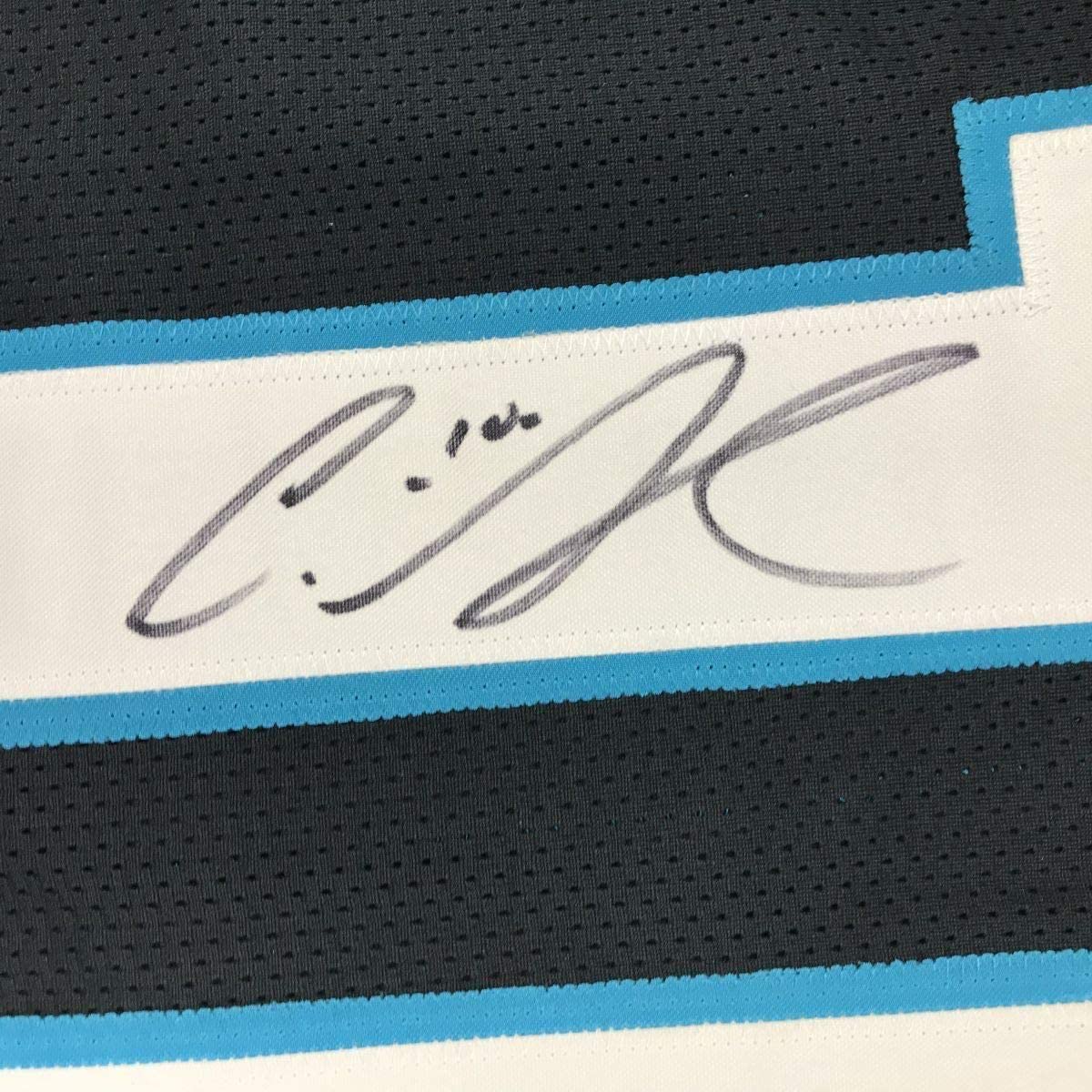Framed Autographed/Signed Curtis Samuel 33x42 Carolina Black Football Jersey JSA COA