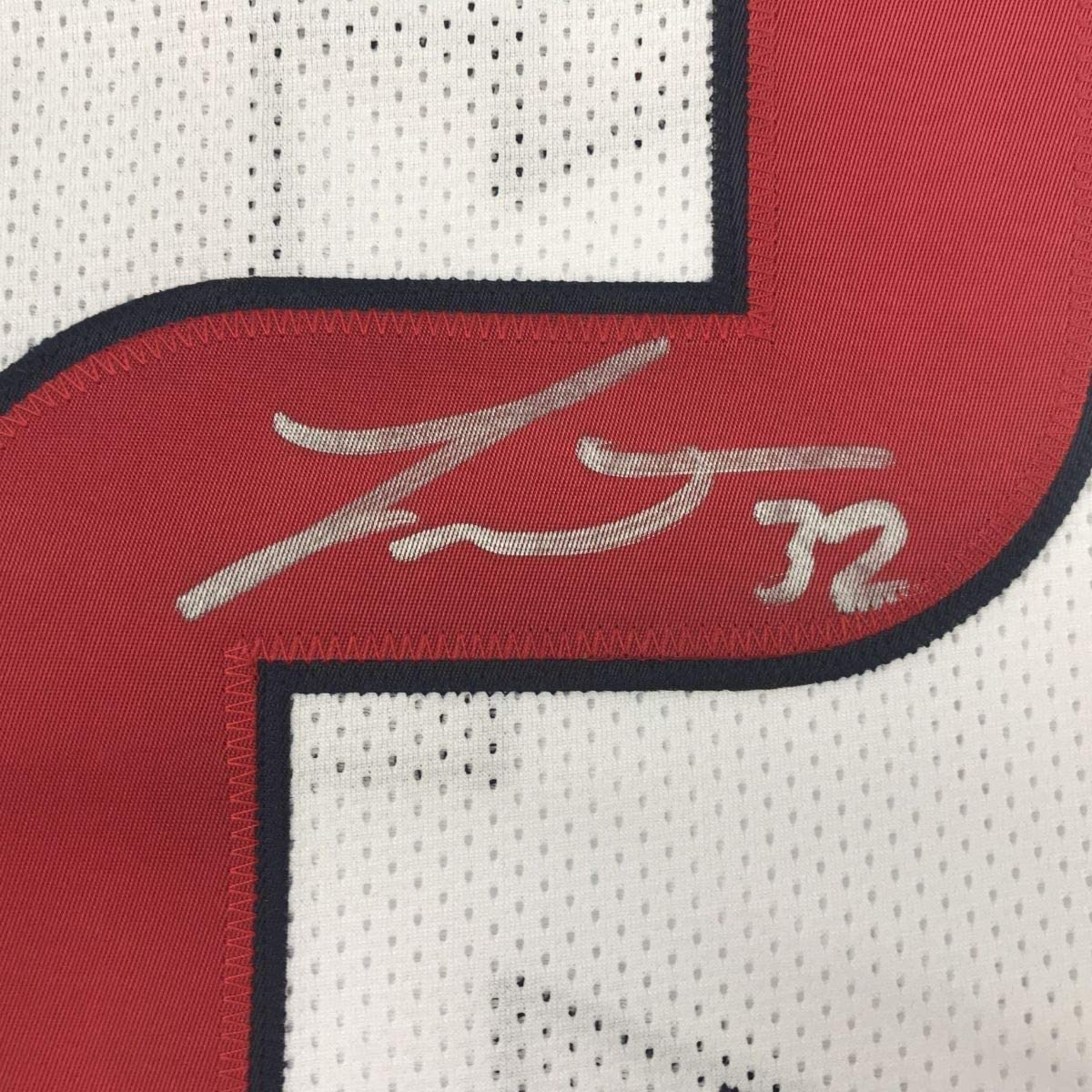 Framed Autographed/Signed Tyrann Mathieu 33x42 Houston White Football Jersey Beckett BAS COA