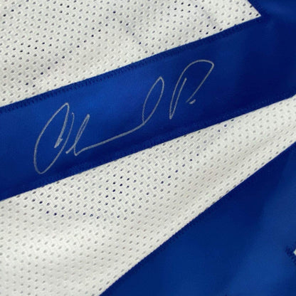 Framed Autographed/Signed Orlando Pace 33x42 Los Angeles White Football Jersey JSA COA