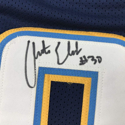 Framed Autographed/Signed Austin Ekeler 33x42 Los Angeles LA Dark Blue Football Jersey Beckett BAS COA
