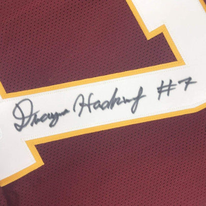 Framed Autographed/Signed Dwayne Haskins Jr. 33x42 Washington Burgundy Football Jersey JSA COA