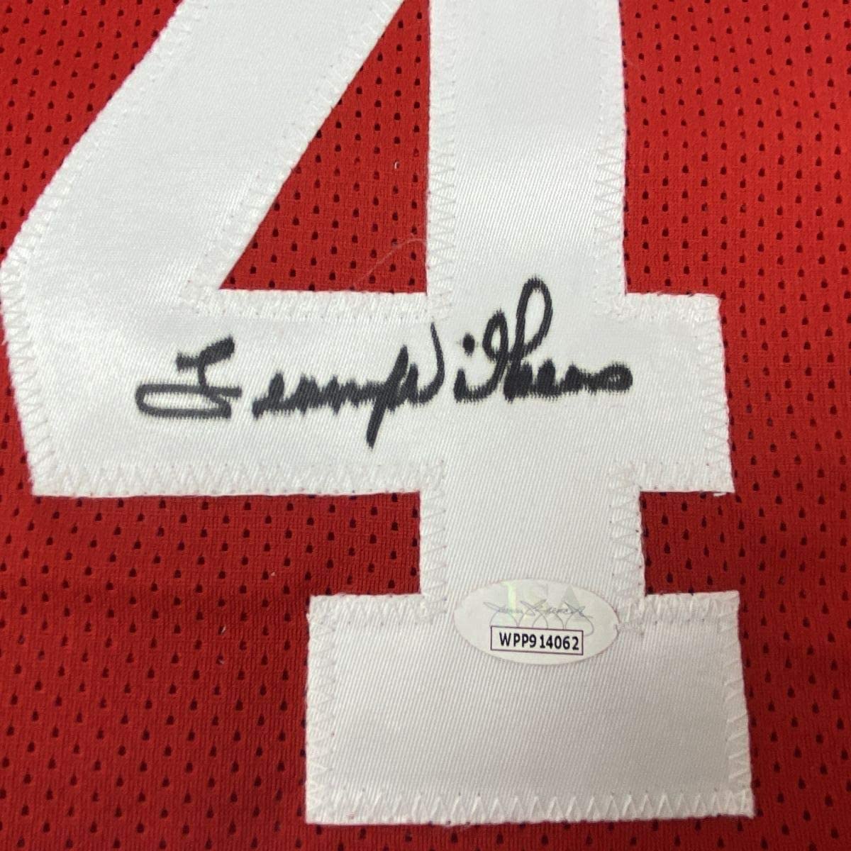 Framed Autographed/Signed Lenny Wilkens 33x42 St. Louis Red Basketball Jersey JSA COA