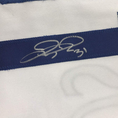 Framed Autographed/Signed Joc Pederson 33x42 Los Angeles LA White Baseball Jersey JSA COA