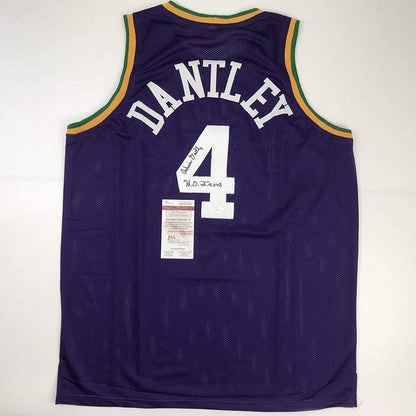 Autographed/Signed Adrian Dantley"HOF 2008" Utah Purple Basketball Jersey JSA COA