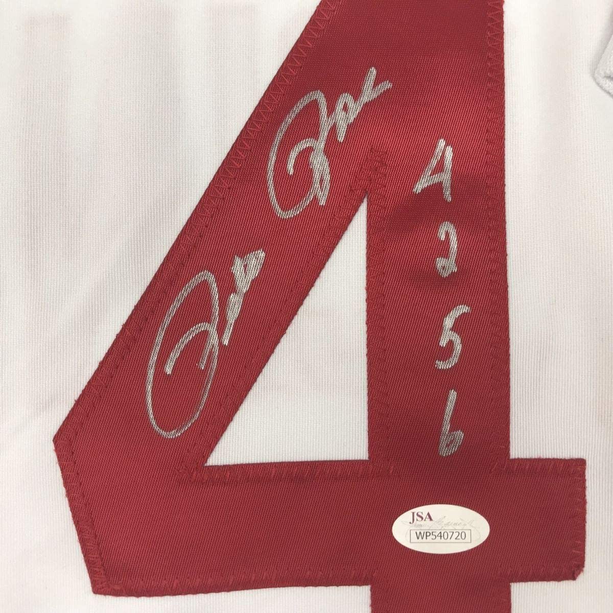Framed Autographed/Signed Pete Rose 4256 33x42 Cincinnati White Baseball Jersey JSA COA