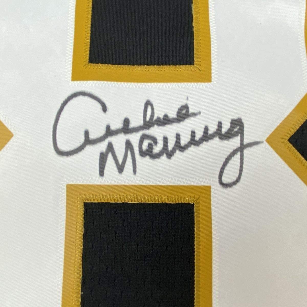 Framed Autographed/Signed Archie Manning 33x42 New Orleans Saints Authentic Mitchell & Ness Black Football Jersey Fanatics COA