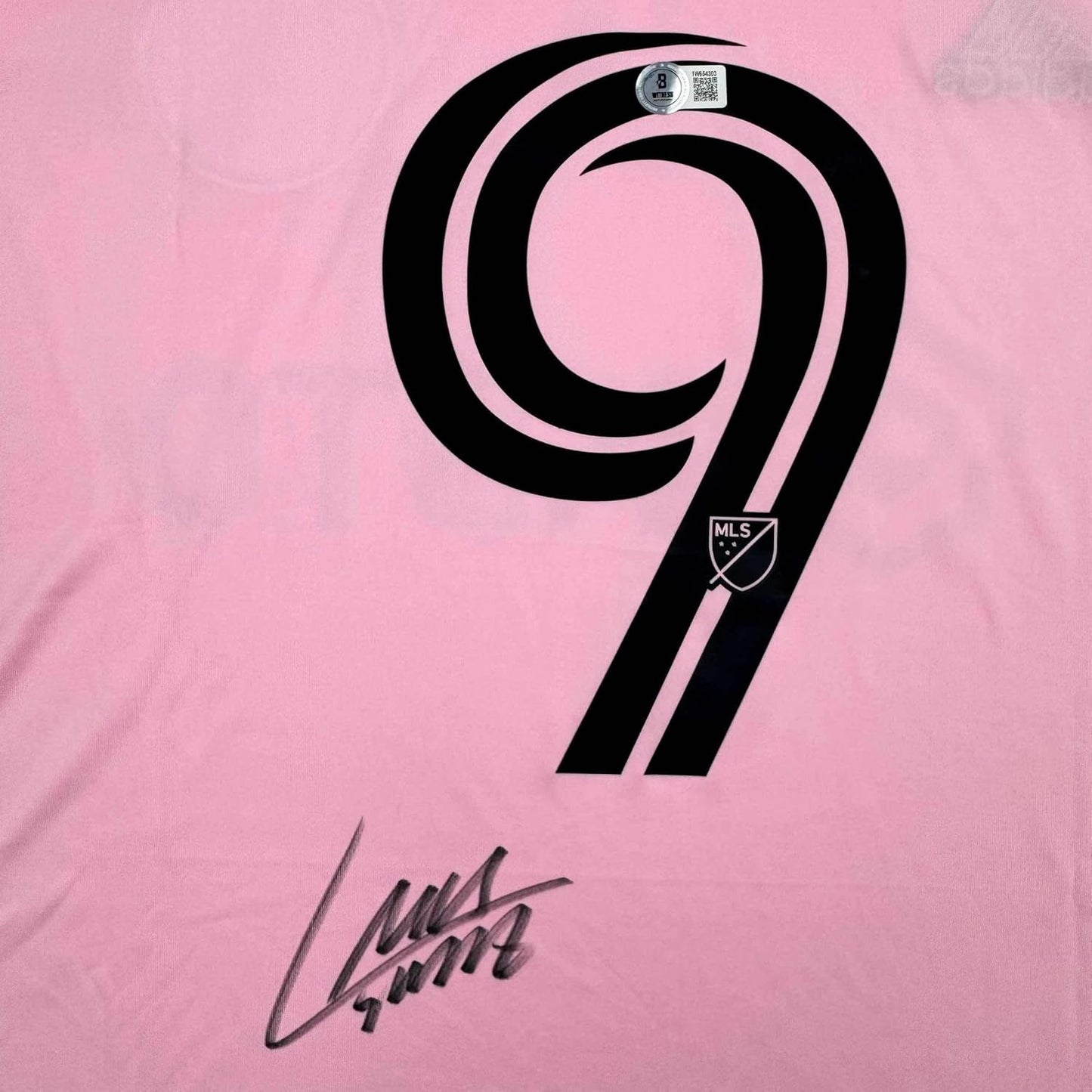 Framed Autographed/Signed Luis Suarez 35x39 Inter Miami Pink Soccer Jersey Beckett BAS COA