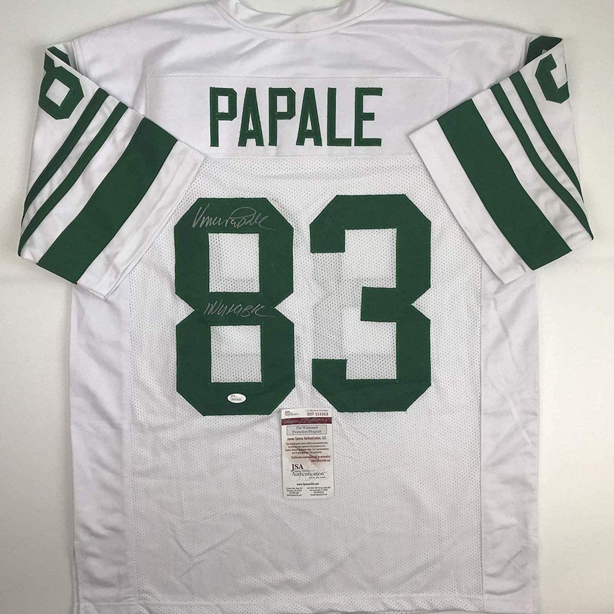 Autographed/Signed Vince Papale"Invincible" Philadelphia White Football Jersey JSA COA