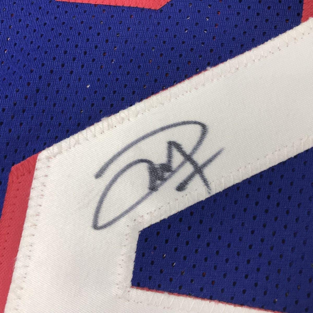 Framed Autographed/Signed Joel Embiid 33x42 Philadelphia Blue Basketball Jersey JSA COA