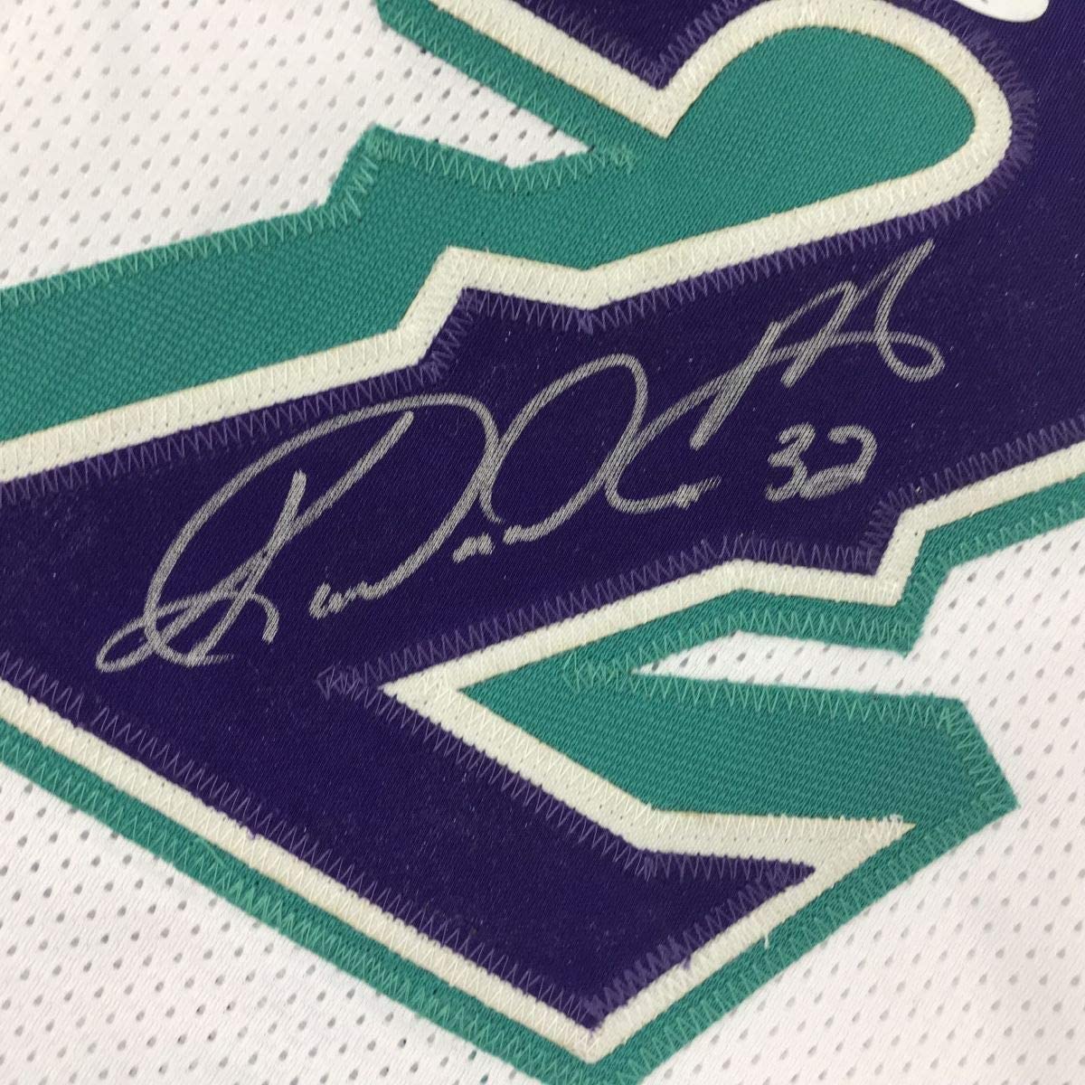 Framed Autographed/Signed Karl Malone 33x42 Utah Purple Basketball Jersey Beckett BAS COA