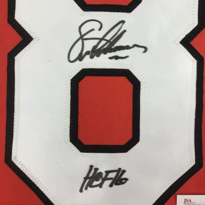 Autographed/Signed Eric Lindros"HOF 16" Philadelphia Orange Hockey Jersey JSA COA