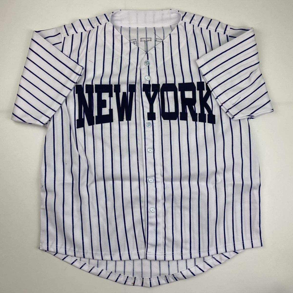Autographed/Signed Derek Jeter New York Pinstripe Baseball Jersey Steiner Sports COA Hologram Only