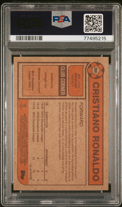 Graded 2020 Topps Living Cristiano Ronaldo #200 UEFA Champions League Soccer Card PSA 10 Gem Mint