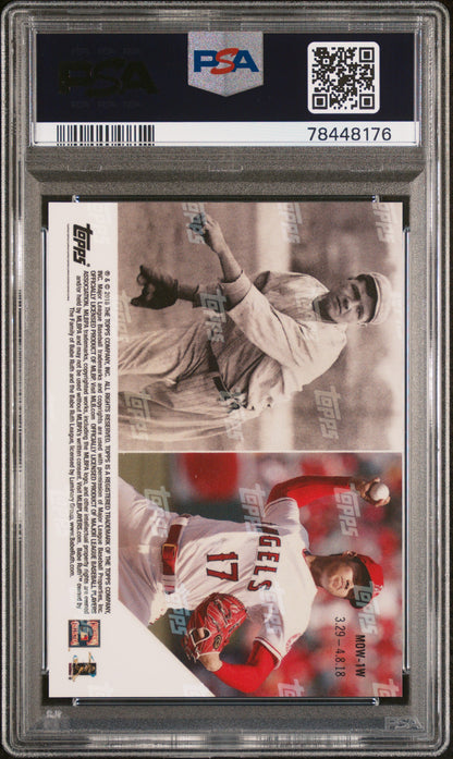 Graded 2018 Topps Now Shohei Ohtani/Babe Ruth #1W Moment of the Week Gold Winner Rookie RC Baseball Card PSA 10 Gem Mint