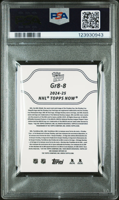 Graded 2024 Topps Now Alex Ovechkin #8 The GR8 Chase Sticker Hockey Card PSA 8 Near Mint