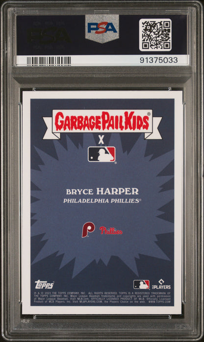 Graded 2023 Topps Garbage Pail Kids Bryce Harper #1B Hammerin Harper Baseball Card PSA 10 Gem Mint