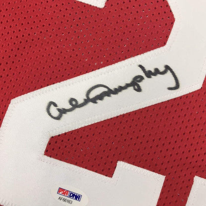 Framed Autographed/Signed Calvin Murphy 33x42 Houston Red Basketball Jersey PSA/DNA COA