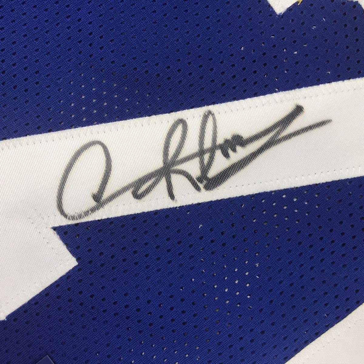 Framed Autographed/Signed Dennis Rodman 33x42 Dallas Blue Basketball Jersey PSA/DNA COA
