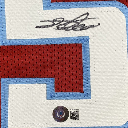 Framed Autographed/Signed De'Aaron Fox 33x42 Sacramento Red City Edition Basketball Jersey Beckett BAS COA
