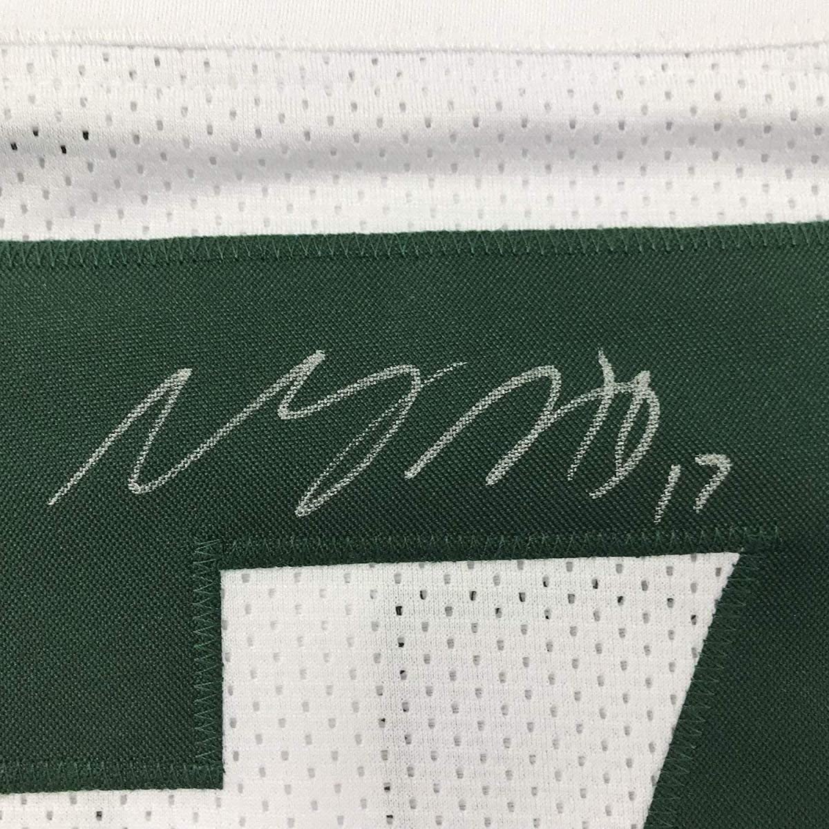 Framed Autographed/Signed Davante Adams 33x42 Green Bay Packers White Football Jersey JSA COA