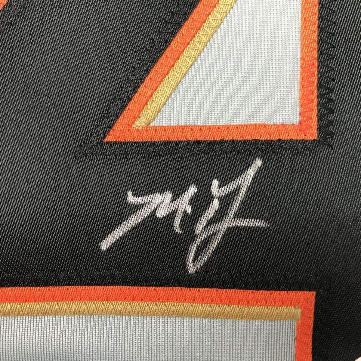 Framed Autographed/Signed Madison Bumgarner 33x42 San Francisco Grey Baseball Jersey JSA COA