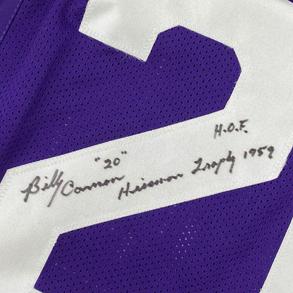 Framed Autographed/Signed Billy Cannon Heisman 33x42 1959 LSU Purple College Football Jersey JSA COA
