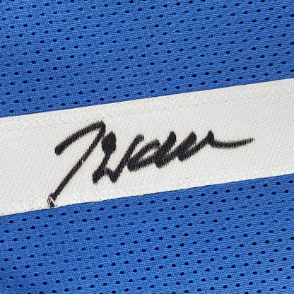 Framed Autographed/Signed John Wall 33x42 Houston Light Blue Basketball Jersey JSA COA
