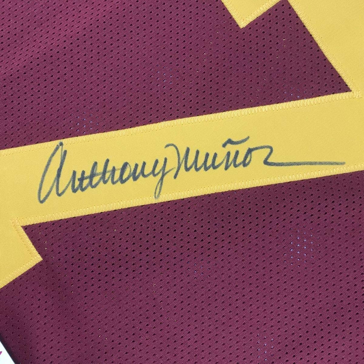 Framed Autographed/Signed Anthony Munoz 33x42 USC Maroon College Football Jersey JSA COA