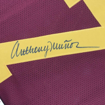 Framed Autographed/Signed Anthony Munoz 33x42 USC Maroon College Football Jersey JSA COA
