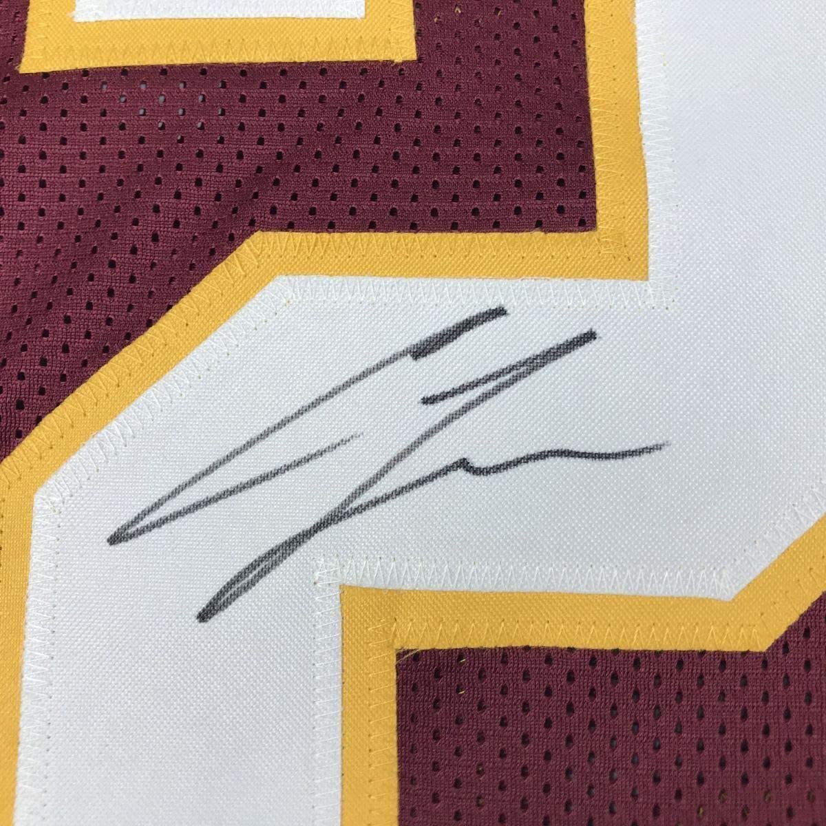 Framed Autographed/Signed Chris Thompson 33x42 Washington Burgundy Football Jersey JSA COA