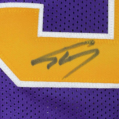Framed Autographed/Signed Shaquille Shaq O'Neal 33x42 LSU Purple Basketball Jersey Beckett BAS COA