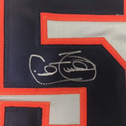 Framed Autographed/Signed Cecil Fielder 33x42 Detroit Grey Baseball Jersey JSA COA