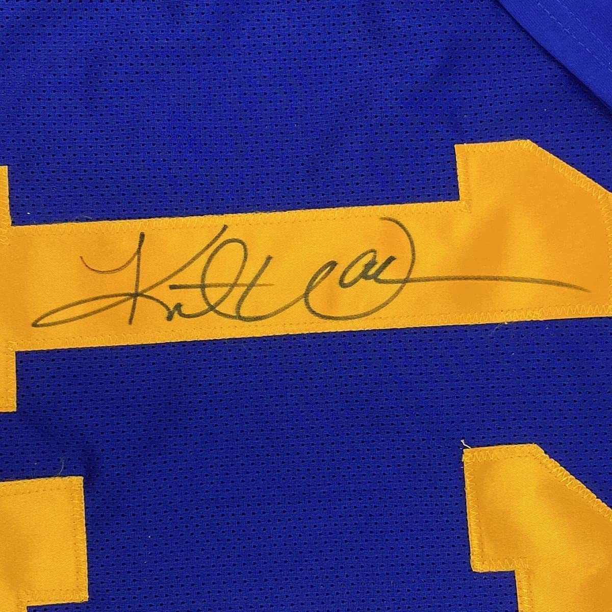 Framed Autographed/Signed Kurt Warner St. Louis 33x42 Blue Football Jersey JSA COA