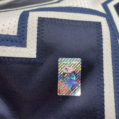 Framed Autographed/Signed Emmitt Smith 33x42 Dallas White Football Jersey GTSM COA Hologram Only