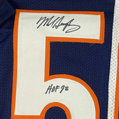 Framed Autographed/Signed Mike Singletary HOF 98 33x42 Chicago Splite Football Jersey JSA COA