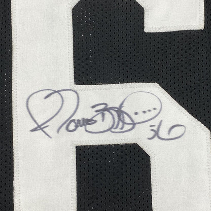 Framed Autographed/Signed Jerome Bettis 33x42 Pittsburgh Black Retro Football Jersey JSA COA